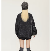 Unisex Jacket Spring and Autumn Vintage Stand Collar Top Jacket Baggy Coat